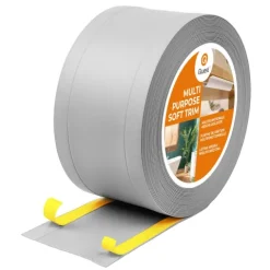 6in1 Multifunktionale PVC-Abschlussleiste Selbstklebend – Breite 95 mm - flexibel, robust und vielseitig einsetzbar - 5 Meter, Grau