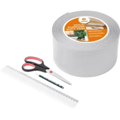 6in1 Multifunktionale PVC-Abschlussleiste Selbstklebend – Breite 95 mm - flexibel, robust und vielseitig einsetzbar - 5 Meter, Grau