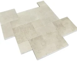 Kalkstein Bodenfliese Luxor römischer Verband 1,2 cm stark Oberfläche und Kanten getrommelt