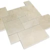 Kalkstein Bodenfliese Tripoli römischer Verband 1,2 cm stark Oberfläche und Kanten getrommelt
