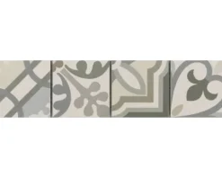 Keramikbordüre Patchwork grey 7,7x31,8 cm
