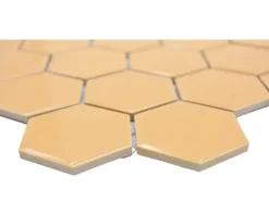 Keramikmosaik Hexagon HX 570 32,5x28,1 cm ockerorange glänzend