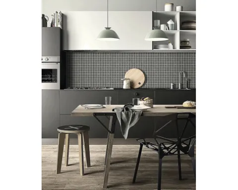 Keramikmosaik 32 x 29,5 cm grau matt