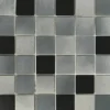 Keramikmosaik 28,8 x 28,8 cm grau schwarz