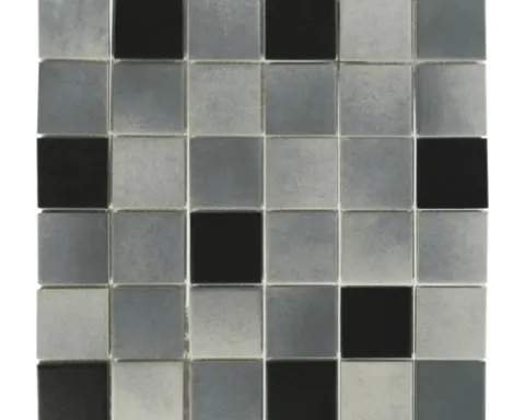 Keramikmosaik 28,8 x 28,8 cm grau schwarz