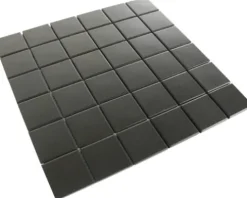 Keramikmosaik 29,8 x 29,8 cm schwarz matt