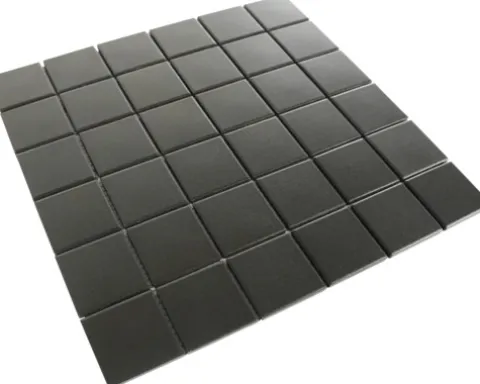 Keramikmosaik 29,8 x 29,8 cm schwarz matt