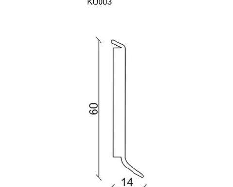 Kernsockelleiste weiß KU003 14x60x2500 mm
