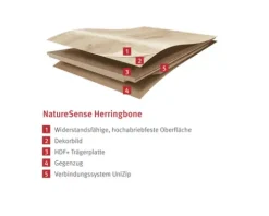 Laminat Nature Sense Baronia Eiche braun Fischgrät 840 x 168 x 8 mm