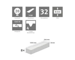 Laminat Nature Sense Conway Eiche natur Landhausdiele 1292 x 246 x 8 mm