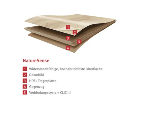 Laminat Nature Sense Matera Eiche hell Landhausdiele 1292 x 193 x 8 mm