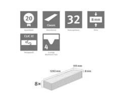 Laminat Nature Sense Parkett Eiche Landhausdiele 1292 x 193 x 8 mm