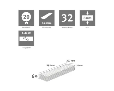 Laminat Nature Sense Rillington Eiche hell Landhausdiele 1292 x 327 x 8 mm
