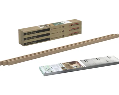 Laminat-Set 6qm Elva Eiche Natur EL2082 Landhausdiele 1292 x 193 x 8 mm bestehend aus Laminat, Sockelleisten und Trittschalldämmung