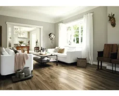 Laminat wasserfest Nature Sense Aqua Perganti Nussbaum braun Landhausdiele 1292 x 193 x 8 mm