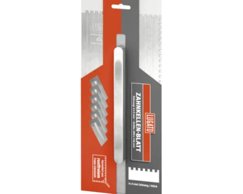 Lugato Kelle Spachtel Zahnkellen-Set Zahnspachtel Zahnkelle Edelstahl 131 mm