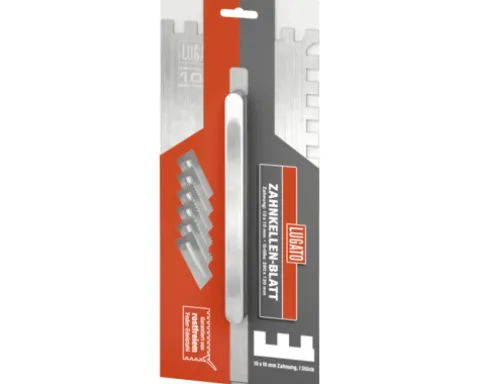 Lugato Kelle Spachtel Zahnkellen-Set Zahnspachtel Zahnkelle Edelstahl 134 mm