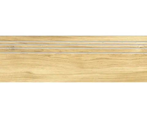 MIRAVA Feinsteinzeug Stufenfliesen SKIEN 29,8 cm x 119,8 cm x 0,9 cm Eiche hell matt rektifiziert