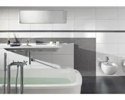 MIRAVA Steingut Wandfliese PORTO weiß matt 29,8 cm x 59,8 cm x 0,8 cm rektifiziert