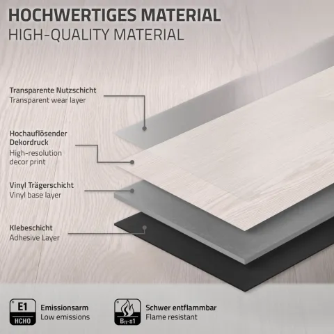 ML-Design Deluxe PVC Bodenbelag, Selbstklebende Vinyl-Dielen, Vinylboden, 91,5 cm x 15,3 cm x 2 mm, Dicke 2 mm, 11,15m²/80 Dielen, Weiß Eiche, Holzoptik, rutschfest, wasserfest, Einfache Verlegung