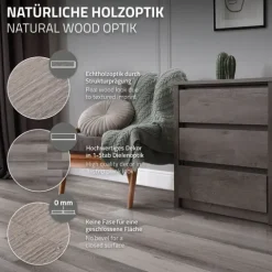 ML-Design Deluxe PVC Bodenbelag, Selbstklebende Vinyl-Dielen, Vinylboden, 91,5 cm x 15,3 cm x 2 mm, Dicke 2 mm, 8,92m²/64 Dielen, Kiefer, Grau, Holzoptik, rutschfest, wasserfest, Einfache Verlegung