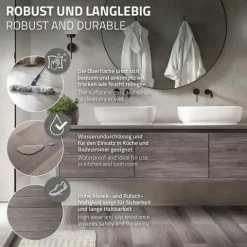 ML-Design Deluxe PVC Bodenbelag, Selbstklebende Vinyl-Dielen, Vinylboden, 91,5 cm x 15,3 cm x 2 mm, Dicke 2 mm, 8,92m²/64 Dielen, Kiefer, Grau, Holzoptik, rutschfest, wasserfest, Einfache Verlegung