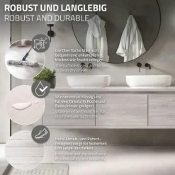 ML-Design Deluxe PVC Bodenbelag, Selbstklebende Vinyl-Dielen, Vinylboden, 91,5 cm x 15,3 cm x 2 mm, Dicke 2 mm, 6,69m²/48 Dielen, Weiß Eiche, Holzoptik, rutschfest, wasserfest, Einfache Verlegung