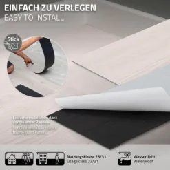 ML-Design Deluxe PVC Bodenbelag, Selbstklebende Vinyl-Dielen, Vinylboden, 91,5 cm x 15,3 cm x 2 mm, Dicke 2 mm, 6,69m²/48 Dielen, Weiß Eiche, Holzoptik, rutschfest, wasserfest, Einfache Verlegung