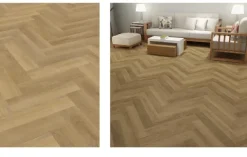 1.752 m² Premium Vinylboden Fischgrät Design 2072H ALTENO EICHE Boden mit Trittschalldämmung 592 x 148 x 5,5 mm
