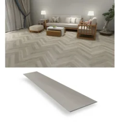 1.752 m² Premium Vinylboden Fischgrät Design 2075H FLÄMING EICHE Boden mit Trittschalldämmung 592 x 148 x 5,5 mm
