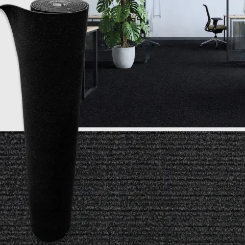 6 m² Selbstklebender Teppich Teppichboden Teppichbelag Bodenbelag Strapazierfähiger Wasserdicht – 120 cm x 500 cm (schwarz)