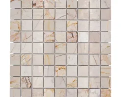 Natursteinmosaik MOS 32/2807 beige/gold 30,5x30,5 cm