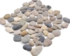 Natursteinmosaik XKF 004M 31,5x31,5 cm beige/schwarz/grau
