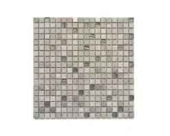 Natursteinmosaik XNM M76 30x30 cm grau/weiß