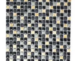 Natursteinmosaik XRS S3K schwarz/kupfer 30x30 cm