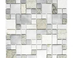 Natursteinmosaik XSA 525 silber/grau 30x30 cm