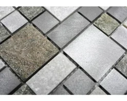 Natursteinmosaik XSA 525 silber/grau 30x30 cm