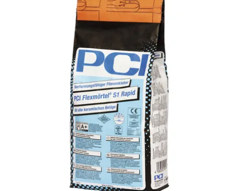 PCI Flexmörtel® S1 Rapid verformungsfähiger Fliesenkleber für alle keramischen Beläge grau 5 kg