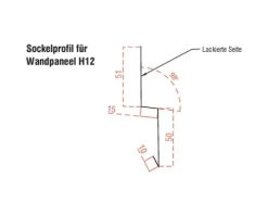PRECIT Sockelprofil für Wandpaneel golden oak 2000 mm x 51 mm x 15 mm x 50 mm