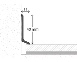 Prinz Sockelleiste Aluminium titan 11x40x2700 mm