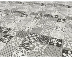 PVC-Boden Balder Fliesenoptik provence black & white Fliesen 20x20 cm 400 cm breit (Meterware)