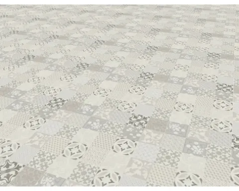 PVC-Boden Balder Fliesenoptik provence creme Fliesen 20x20 cm 200 cm breit (Meterware)
