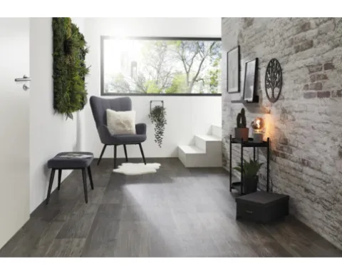 PVC-Boden Prime Holzdielenoptik anthrazit 696D Dielen 20x150 cm 400 cm breit (Meterware)