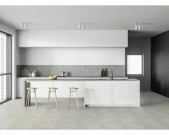 PVC-Boden Primetex Fliesenoptik Basal Haze grau Fliesen 33x60 cm 300 cm breit (Meterware)