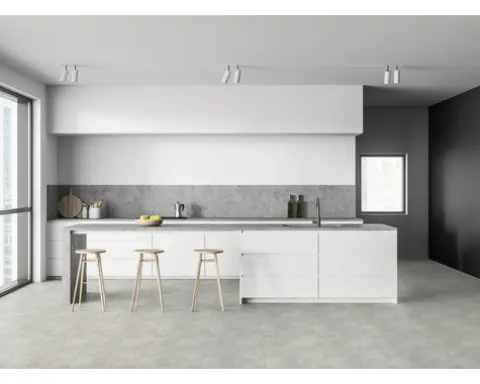 PVC-Boden Primetex Fliesenoptik Basal Haze grau Fliesen 33x60 cm 300 cm breit (Meterware)