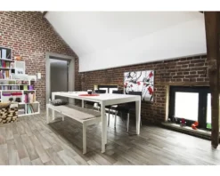 PVC-Boden Puccini Holzdielenoptik braun-silber FB893 Dielen 10x100 cm 300 cm breit (Meterware)