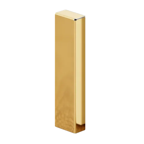 Rechtes, modulbares Außeneck FCEP für FC-Stahl-Sockelleisten 12 mm x 30 mm x 100 mm - goldener spiegel
