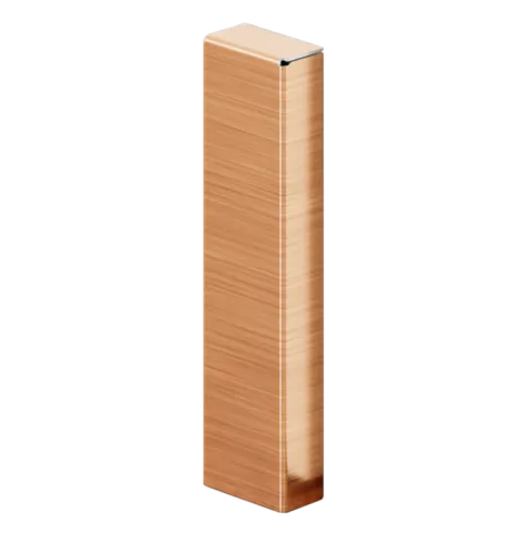 Rechtes, modulbares Außeneck FCEP für FC-Stahl-Sockelleisten 12 mm x 30 mm x 100 mm - kupfer gebürstet