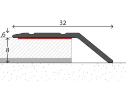 SKANDOR Abschlussprofil Aluminium silber 1,6x32x2700 mm
