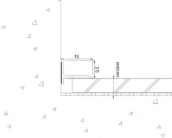 SKANDOR Abschlussprofil Aluminium silber zum Kleben 15x11x900 mm